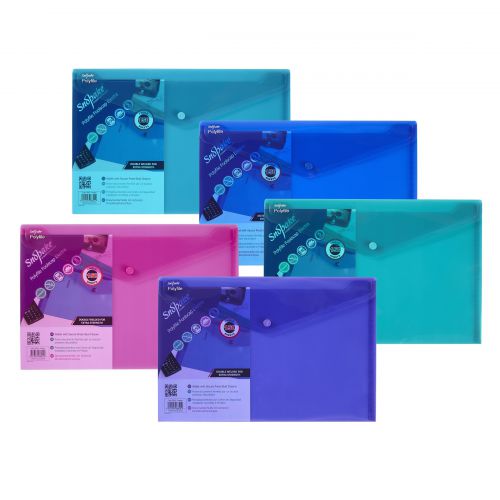 Snopake Polyfile Wallet Files Foolscap Electra Assorted Pack 5 10088 Fusion Office