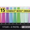 Stabilo Boss Original Highlighters Deskset Chisel Assorted Pack 15 7015 01 5 Fusion Office