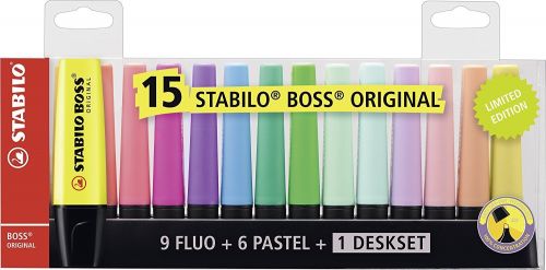 Stabilo Boss Original Highlighters Deskset Chisel Assorted Pack 15 7015 01 5 Fusion Office