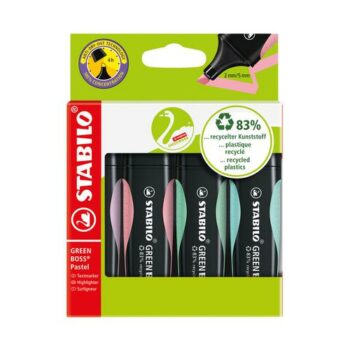 Stabilo Green Boss Pastel Highlighters Chisel Assorted Pack 4 6070 4 2 Fusion Office