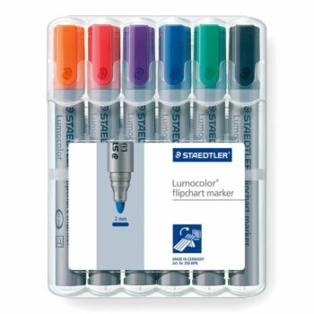 Staedtler Lumocolor Flipchart Markers Bullet Tip 6 Assorted Colours Pack 6 356wp6 Fusion Office
