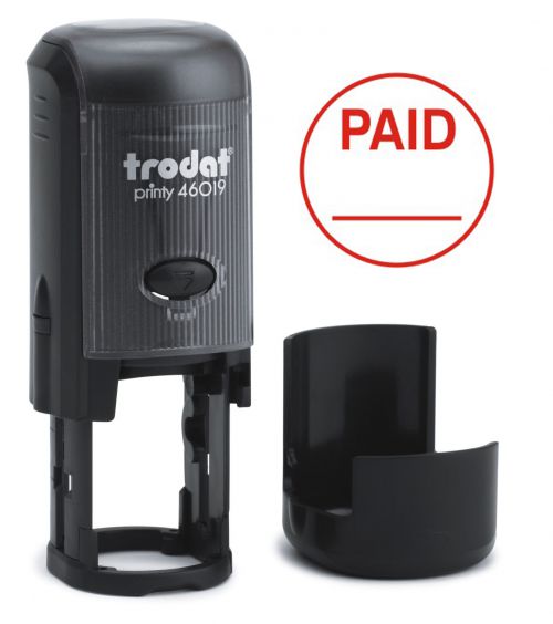 Trodat Printy 46019 Self Inking Word Stamp Paid 19mm Diameter Red Ink 54291 Fusion Office