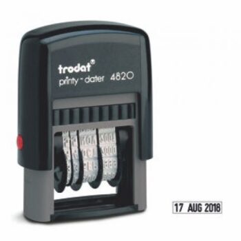 Trodat Printy 4820 Self Inking Line Date Stamp 25x4mm Black Ink 74000 Fusion Office