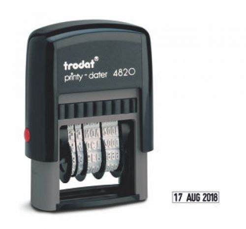 Trodat Printy 4820 Self Inking Line Date Stamp 25x4mm Black Ink 74000 Fusion Office
