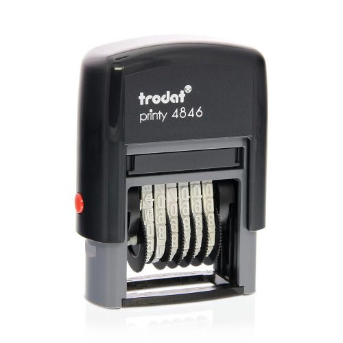 Trodat Printy 4846 Self Inking Number Stamp 27x4mm Black Ink 89376 Fusion Office