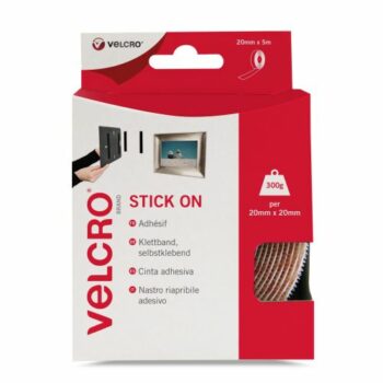 Velcro Sticky Hook And Loop Strip 20mmx5m White Ry07117 Fusion Office
