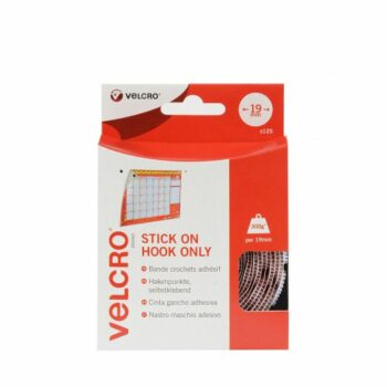 Velcro Sticky Hook Spots 19mm White Pack 125 Ry07184 Fusion Office