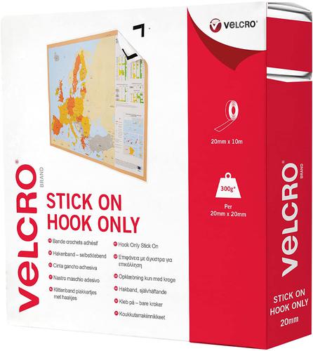Velcro Sticky Hook Strip 20mmx10m White 7180 Fusion Office