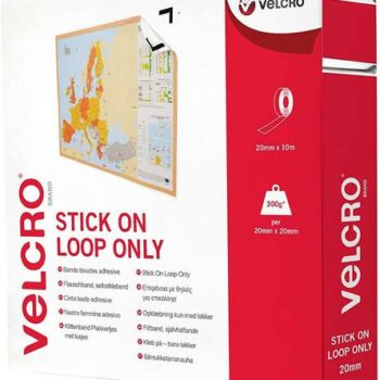 Velcro Sticky Loop Strip 20mmx10m White 7181 Fusion Office