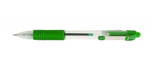 Zebra Z Grip Retractable Ballpoint Pens Green Pack 12 22240 Fusion Office