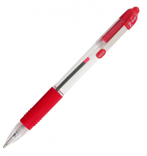 Zebra Z Grip Retractable Ballpoint Pens Red Pack 12 22230 Fusion Office