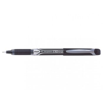 Pilot V10 Grip Rollerball Pens Hi-Tecpoint Black BXGPN-V10-B - Pack 12