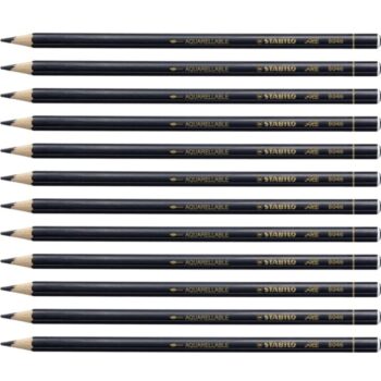 Stabilo All 8046 Black Chinagraph Pencils - Pack 12