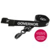 15mm Recycled Black Governor Lanyards Plastic J Clip - Pack 10