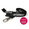 15mm Recycled Black Student Lanyards Metal Lobster Clip - Pack 10