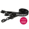 15mm Recycled Black Student Lanyards Plastic J Clip - Pack 10