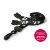 15mm Recycled Black VIP Lanyards Plastic J Clip - Pack 10