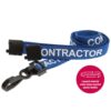 15mm Recycled Blue Contractor Lanyards Plastic J Clip - Pack 10