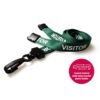 15mm Recycled Green Visitor Lanyards Plastic J Clip - Pack 10
