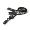 15mm Recycled Black Security Lanyards Plastic J Clip - Pack 10