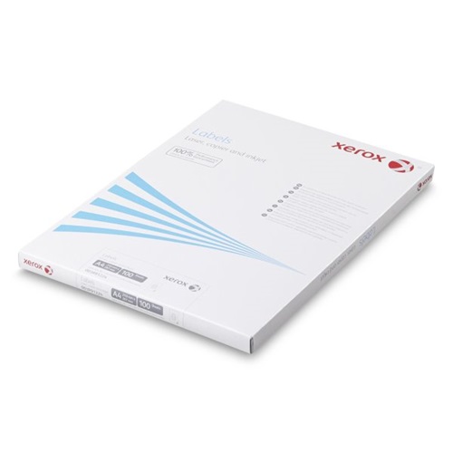 Xerox Colour Laser A4 Labels 8 Per Page 67x99mm White - 100 Sheets