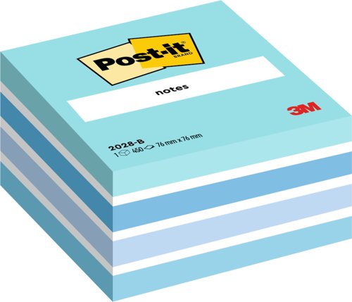 3M 2028B Post-it Note Cube 76x76mm Pastel Blue 7100172385