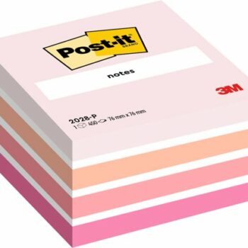 3M 2028P Post-it Note Cube 76x76mm Pastel Pink 7100172384