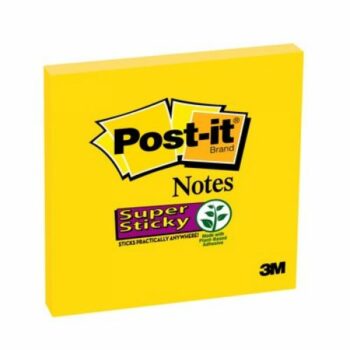 3M 654-S6 Post-it Super Sticky Notes 76x76mm Ultra Yellow Pack 6 7100174970