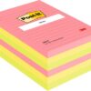 3M 660N Post-it Notes 102x152mm Ruled Rainbow Colours Pack 6 7100172324