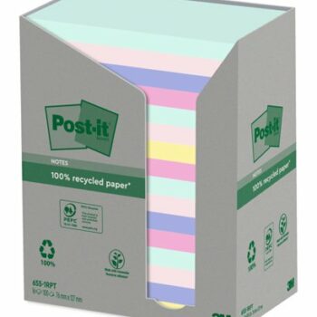 3M Post-it Recycled Notes 76x127mm Assorted - Pack 16 7100259665
