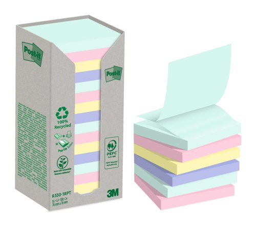 3M Post-it Recycled Z Notes Pack of 16 | Fast Delivery
