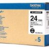 Brother HE-M951V5 Black On Matte Silver Labelling Tape 24mm x 8m (Pack 5)