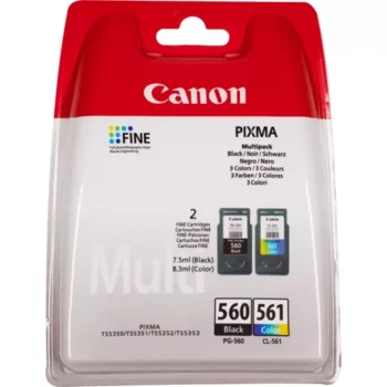 Canon PG- 560/CL-561 Black & Colour Inkjet Cartridges + Paper 3713C008