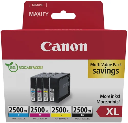 Canon PGI-2500XL Black & Colour High Yield Inkjet Cartridges 9254B010