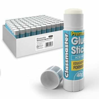 Classmaster Premium PVP Glue Sticks 40g Acid Free Formula Pack 100 G40100