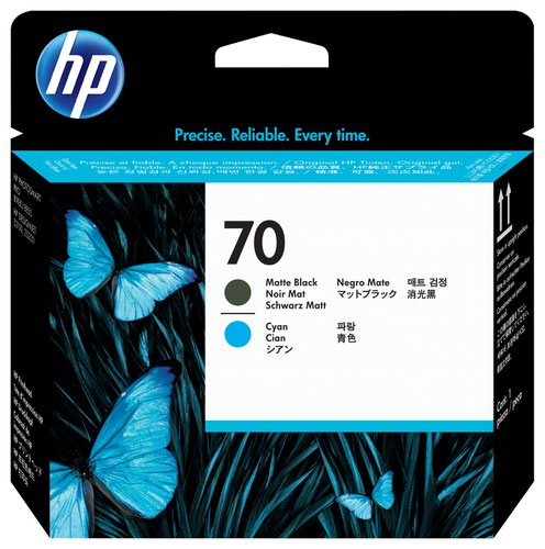 HP 70 Matte Black and Cyan Printheads C9404A