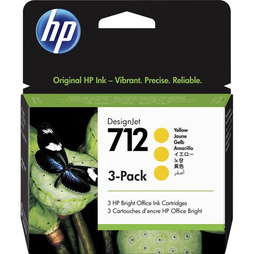 HP 712 3 Pack Yellow DesignJet Ink Cartridges 29ml 3ED79A