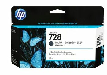HP 728 Matte Black DesignJet Ink Cartridge 130ml 3WX25A