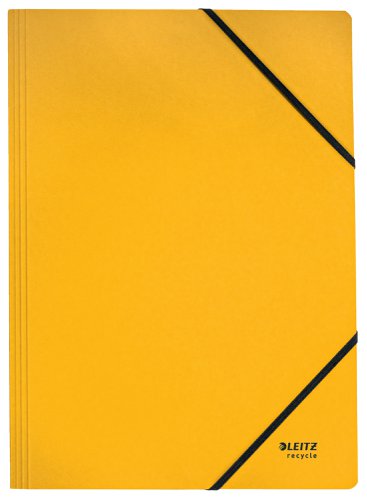 Leitz Recycle Card Folder A4 Yellow With Elastic Band Closure 39080015