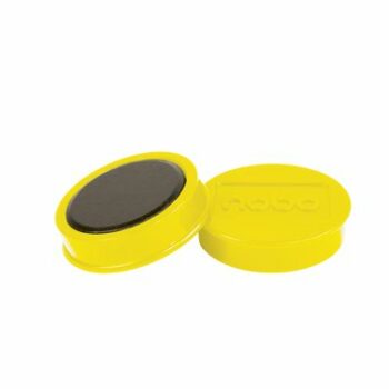 Nobo Whiteboard Magnets 38mm Yellow Pack 10 1915316