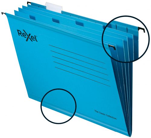 Rexel Classic Foolscap 10 Suspension Files Blue 2115594