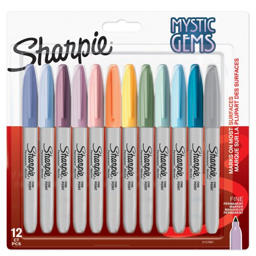 Sharpie Permanent Markers Mystic Gem Fine Assorted 2157681 - Pack 12