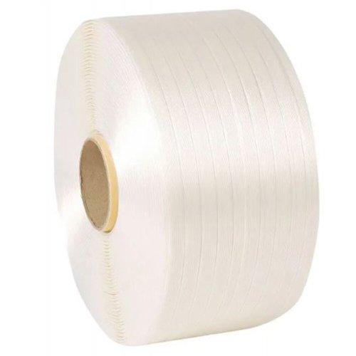 Hot Melt Cord Polyester Strapping Band White 13mmx1100m 78mm Core Reel (Res:370kg)