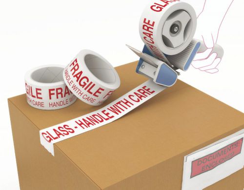 Polyprop Printed FRAGILE Tapes 48mmx66m Acrylic Low Noise Box 36 Rolls