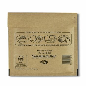 Sealed Air Mail Lite Mailers A/000 Gold Int 110mmx160mm Box 100