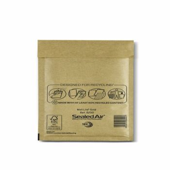 Sealed Air Mail Lite Mailers B/00 Gold Int 120mmx210mm Box 100