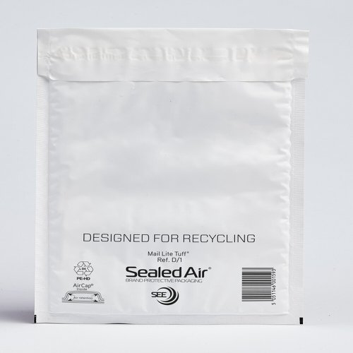 Sealed Air Mail Lite Tuff Bubble Envelopes D/1 White Int 180x260mm Box 100