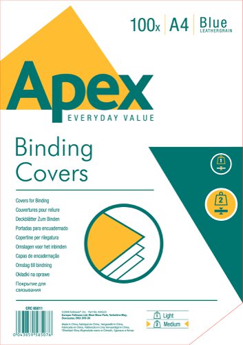 Binding Covers Blue A4 Leather Look - Pack 100