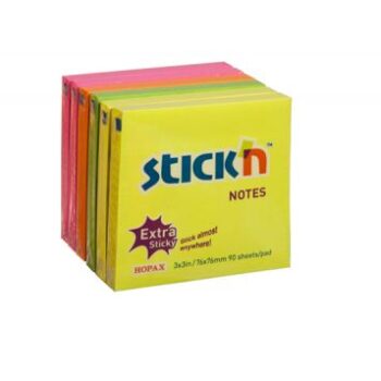 Brighten up your workspace with our Extra Sticky Notes in vibrant neon colours measuring 3x3 inches and featuring 90 sheets per pad. This pack of 6 is perfect for organising your thoughts and adding a pop of colour to your notes.