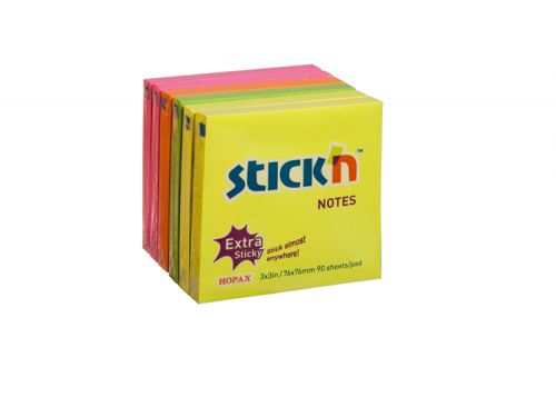 Brighten up your workspace with our Extra Sticky Notes in vibrant neon colours measuring 3x3 inches and featuring 90 sheets per pad. This pack of 6 is perfect for organising your thoughts and adding a pop of colour to your notes.